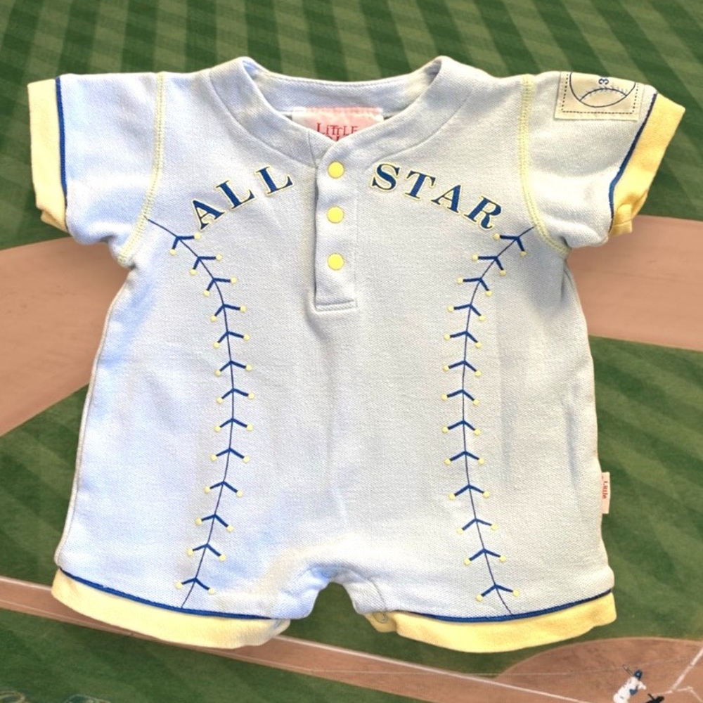 VTG All-Star Baseball Romper. #36. 6-9 mo